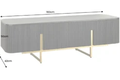 Massives TV-Board GATSBY 160cm schwarz gold Mangoholz Retro Lowboard