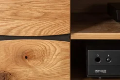 Massives TV-Board LIVING EDGE 160cm Wildeiche geölt Baumkanten Lowboard