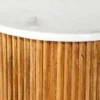 Massives TV-Board TRES CHIC 140cm natur Mangoholz weiß Marmor mit viel Stauraum