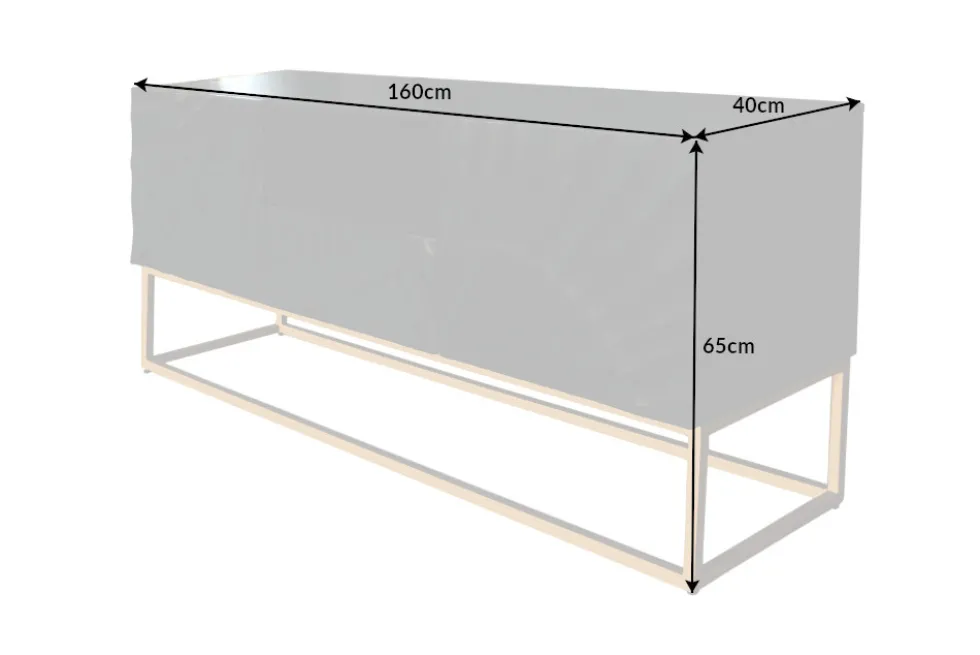 Massives TV-Lowboard SCORPION 160cm schwarz Mangoholz aufwendige 3D Schnitzereien
