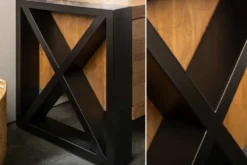 Massives TV-Lowboard THOR 200cm recyceltes Pinienholz im Industrial Design