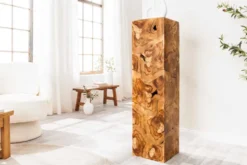 Massive Säule TRIBAL 110cm braun natur Teakholz handmade Dekoration