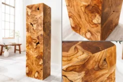 Massive Säule TRIBAL 110cm braun natur Teakholz handmade Dekoration