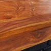 Massives Wandregal MAKASSAR 80cm braun Sheeshamholz stone finish handmade