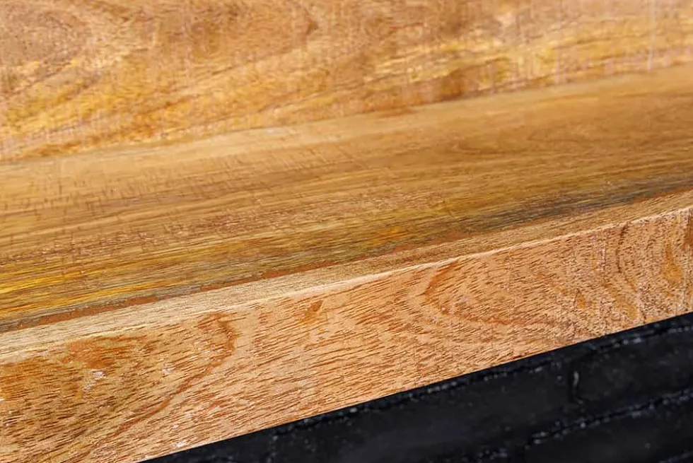 Massives Wandregal MAKASSAR 110cm natur Mangoholz handmade