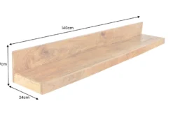Massives Wandregal MAKASSAR 140cm natur Mangoholz handmade