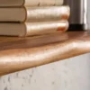 Massives Wandregal MAMMUT 115cm braun Sheesham stone finish Regalbrett Baumkante