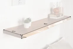 Massives Wandregal MAMMUT 80cm Akazienholz Regalbrett mit Baumkante