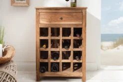 Massives Weinregal HEMINGWAY 56cm recyceltes Massivholz Weinschrank für 16 Flaschen