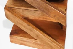 Massives Weinregal MAKASSAR 80cm recyceltes Teakholz für 5 Flaschen Wandregal