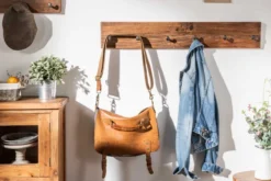 Massive Wandgarderobe HEMINGWAY XL 90cm natur recyceltes Massivholz