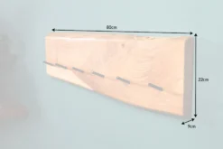 Massive Wand-Garderobe MAMMUT 80cm Akazie mit 6 Kleiderhaken