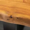 Massivholz Baumstamm Couchtisch MAMMUT 110cm Akazie schwarzes Metallgestell 3,5cm Tischplatte