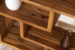 Massivholz Bücherregal JAVA 200cm natur Teakholz Standregal Raumtrenner recycelt