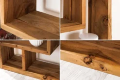 Massivholz Bücherregal JAVA 200cm natur Teakholz Standregal Raumtrenner recycelt