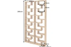Massivholz Bücherregal JAVA 200cm natur Teakholz Standregal Raumtrenner recycelt