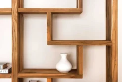 Massivholz Bücherregal JAVA 200cm natur Teakholz Standregal Raumtrenner recycelt