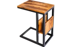 Massivholz Beistelltisch CONCIERGE 60cm braun Sheesham stone finish mit Stauraum
