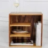 Massivholz Beistelltisch CUBUS 45cm braun Sheesham stone finish Regal Nachttisch