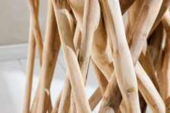 Massivholz Beistelltisch DRIFTWOOD 60cm natur Teak viereckig im Stelzen-Design
