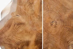Massivholz Beistelltisch MOLAR 30cm Hocker Teak Block aus einem Stück gefertigt