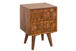 Massivholz Beistelltisch MYSTIC LIVING 60cm braun Sheesham stone finish Nachttisch