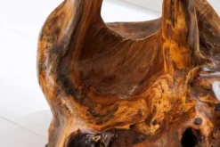 Massivholz Beistelltisch ROOT 40cm natur Teak aus Wurzelholz im Stelzen-Design
