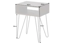 Massivholz Beistelltisch SCORPION 55cm Akazie Nachttisch mit Ablage Hairpin Legs Metall