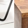 Massivholz Beistelltisch SCORPION 45cm braun Sheesham stone finish Hairpin Legs Stauraum
