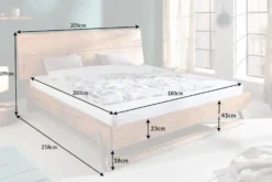 Massivholz Bett AMAZONAS 180x200cm Akazie Baumkante natur Doppelbett