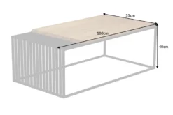 Massivholz Couchtisch ARCHITECTURE 100cm Eiche geölt schwarzes Metallgestell