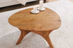 Massivholz Couchtisch ARCHITECTURE 70cm natur honey finish Akazie dreieckig