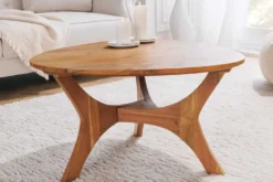 Massivholz Couchtisch ARCHITECTURE 70cm natur honey finish Akazie dreieckig