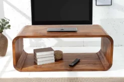 Massivholz Couchtisch CUBUS 100cm braun Sheesham stone finish TV-Board handemade