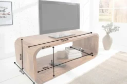 Massivholz Couchtisch CUBUS 100cm braun Sheesham stone finish TV-Board handemade