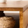 Massivholz Couchtisch SCORPION 60cm braun Sheesham stone finish Stauraum Hairpin Legs