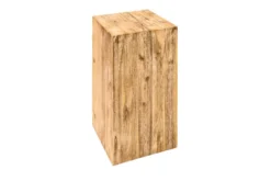Massivholz Dekosäule COLUMNA 50cm Akazie teak-grau gekälkt Beistelltisch