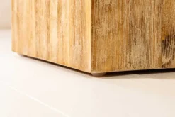Massivholz Dekosäule COLUMNA 75cm Akazie teakgrau gekälkt Beistelltisch