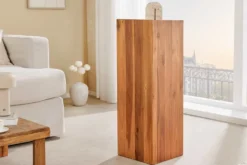 Massivholz Dekosäule COLUMNA 75cm braun Akazie Beistelltisch