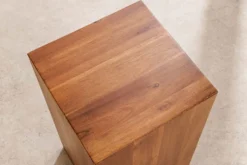 Massivholz Dekosäule COLUMNA 75cm braun Akazie Beistelltisch