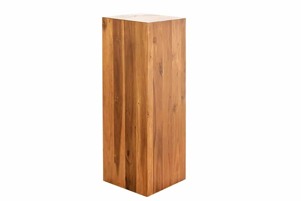 Massivholz Dekosäule COLUMNA 75cm braun Akazie Beistelltisch