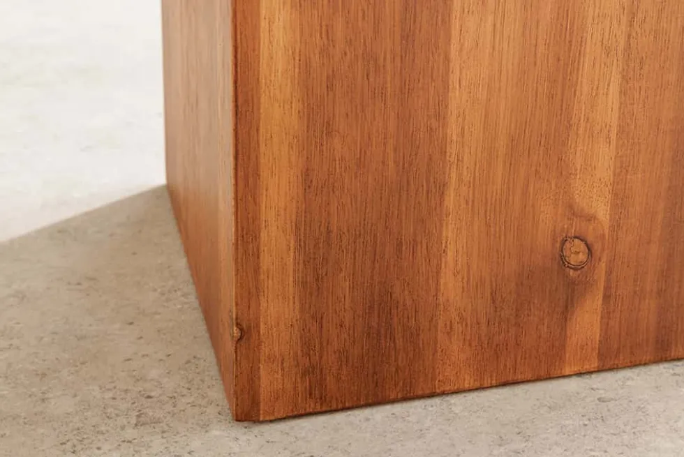 Massivholz Dekosäule COLUMNA 75cm braun Akazie Beistelltisch
