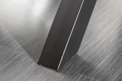 Massivholz Esstisch BARRACUDA 220cm natur Teak schwarz Metall X-Gestell inkl. Glasplatte
