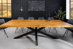 Massivholz Esstisch GALAXIE 200cm vintage braun Pinie recycelt Industrial Design