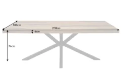 Massivholz Esstisch GALAXIE 200cm vintage braun Pinie recycelt Industrial Design