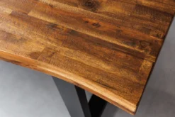 Massivholz Esstisch GENESIS 160cm natur anthrazit Akazie Baumkante Industrial Design