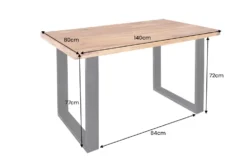 Massivholz Esstisch IRON CRAFT 140cm braun schwarz Sheesham stone finish Industrial