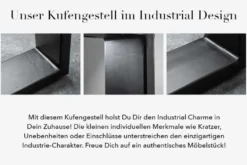 Massivholz Esstisch IRON CRAFT 140cm braun schwarz Sheesham stone finish Industrial