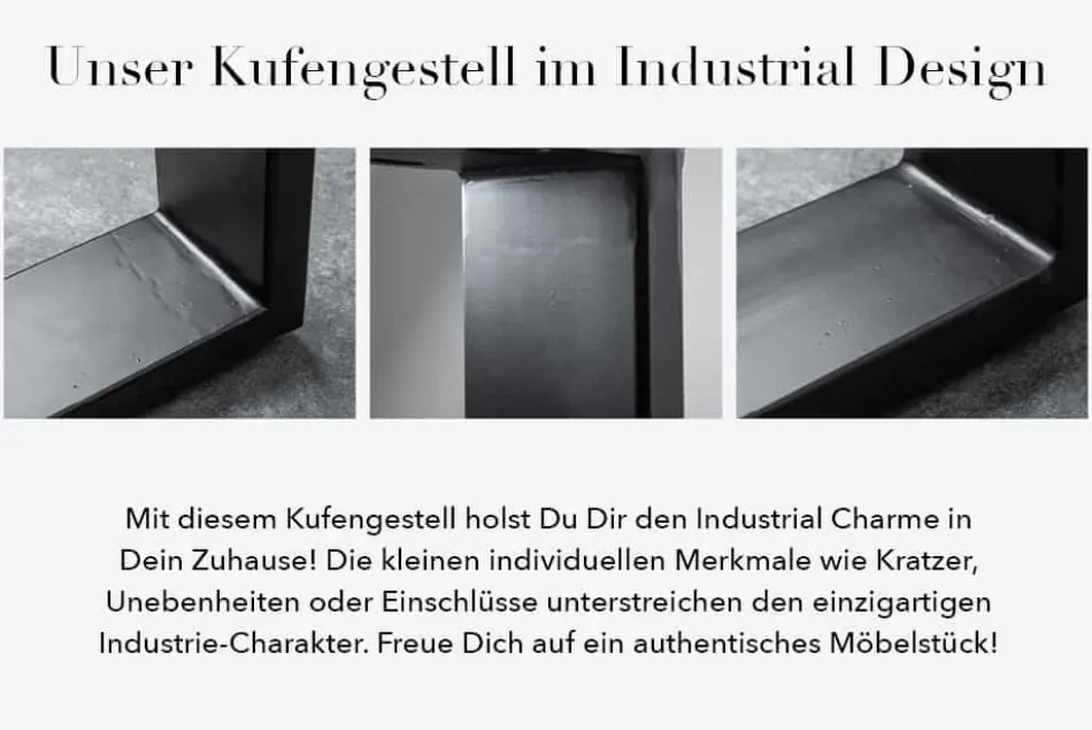 Massivholz Esstisch IRON CRAFT 140cm braun schwarz Sheesham stone finish Industrial