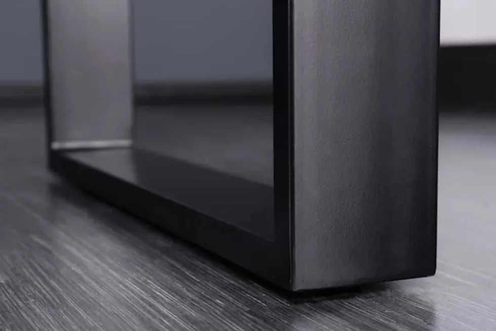 Massivholz Esstisch IRON CRAFT 200cm braun schwarz Sheesham stone finish Industrial